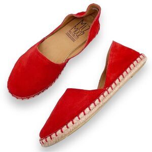 Miz Mooz Cherry Red Suede Leather Espadrille Flat Shoes EU 39 US Size 8.5-9